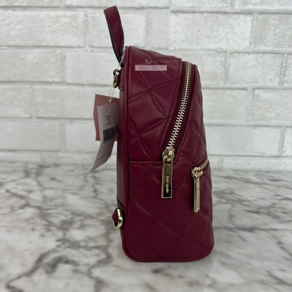 Kate Spade Natalia Burgundy Mini Convertible Leather Backpack